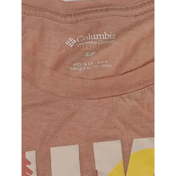 Womens Columbia Printed Tank Blouse Hiking Camping Fishing Outdoors Peach Pink - Picture 4 of 7